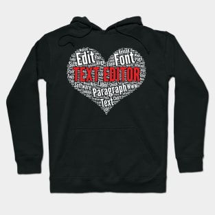 Text Editor Heart Shape Word Cloud Design Newspaper Editor product Hoodie